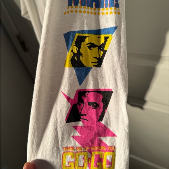 WHAM! “Wake Me Up” Long-Sleeve T-Shirt Rock lp 80’s George Michael 2XL - Picture 2 of 4